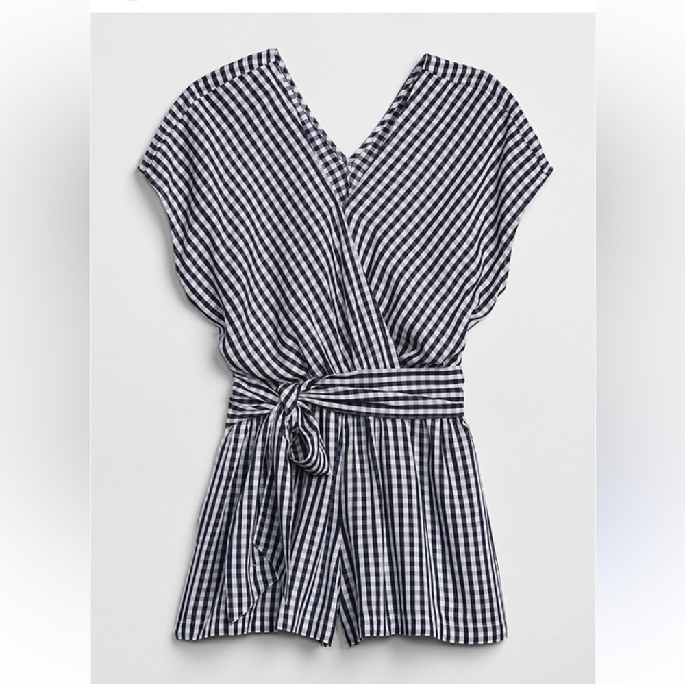 Gap Short Sleeve Tie Belt Romper